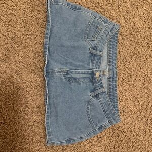 SHEIN Light Blue Denim Mini Skirt